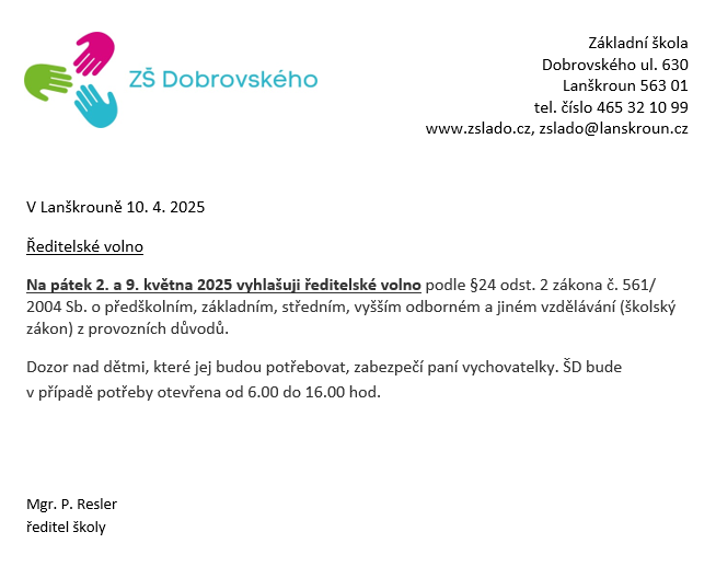 reditelske volno kveten 2025